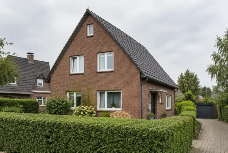 Einfamilienhaus mit Garten in einem Hamburger Wohngebiet, Symbolbild für ein Haus auf Erbbaugrund