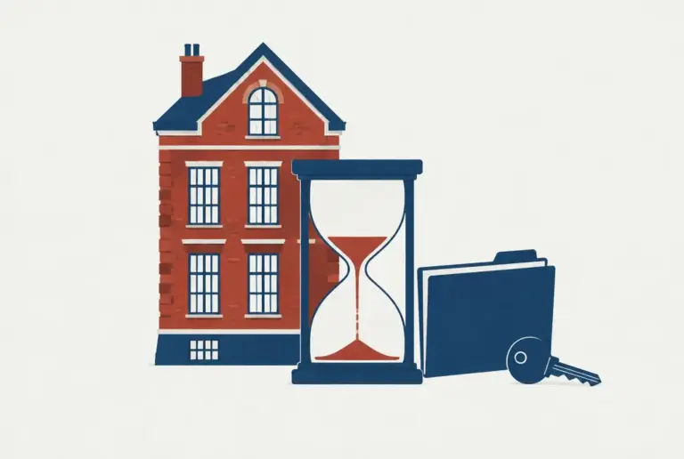 Spekulationssteuer bei Immobilien: Hamburger Backsteinhaus mit fast durchgelaufener Sanduhr